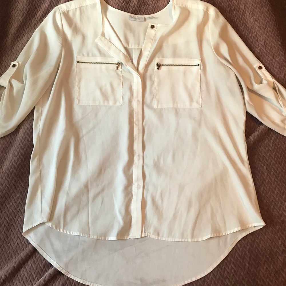 New York and company creen blouse top